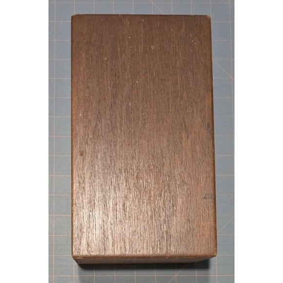 Wooden Dovetail Box Metal Blade Insert Hinged Lid Library card index oak vintage - Picture 11 of 16